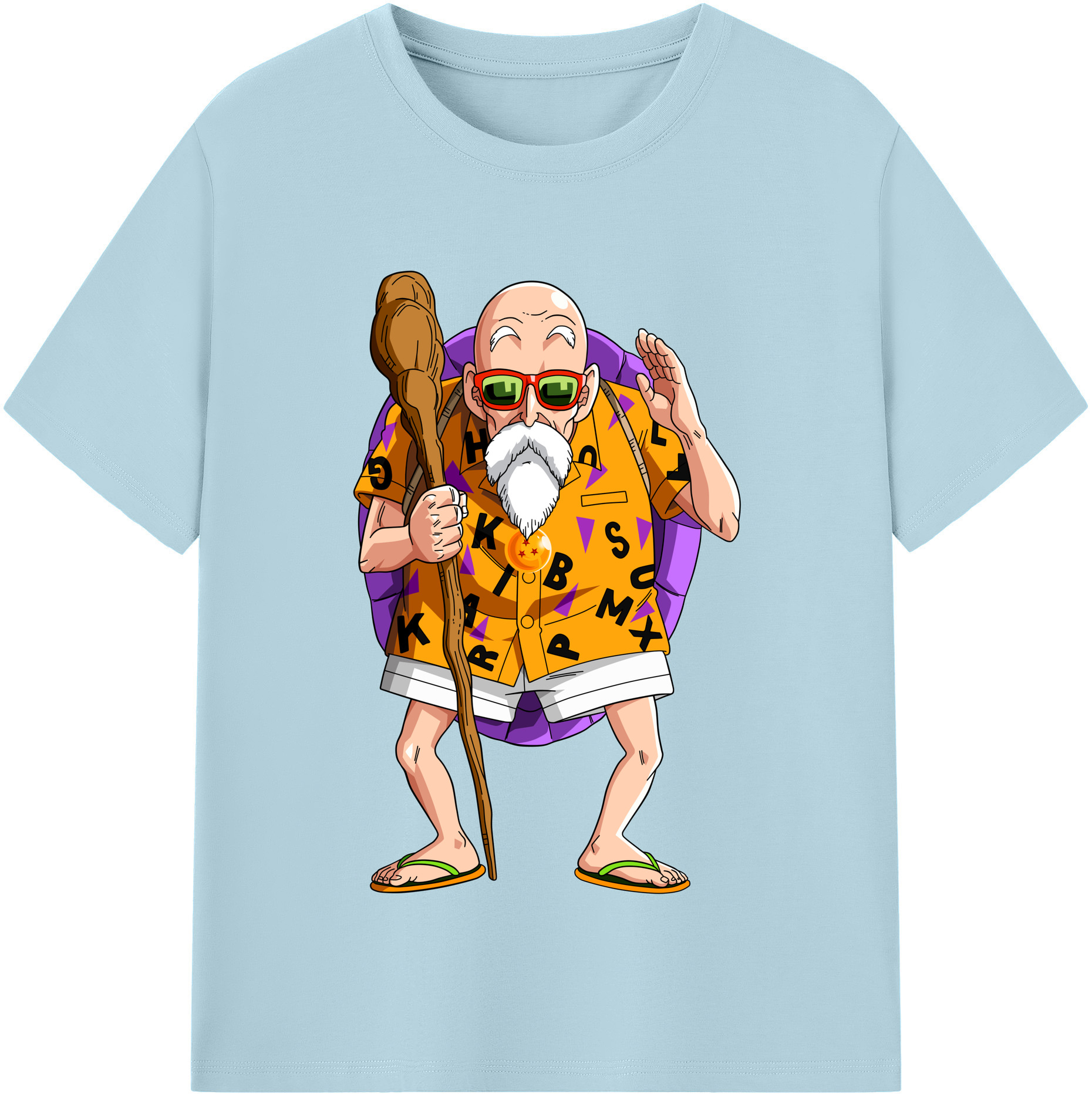 （画像用） ドラゴンボール 亀仙人（かめせんにん） DRAGON BALL Master Roshi Kame Sennin 綿100％半袖Tシャツ（フロントプリント）
